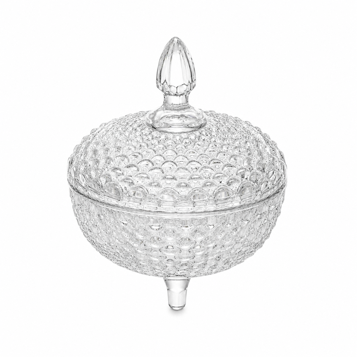 Bomboniere de Cristal com Pé e Tampa – Elegância para Decoração e Mesa Posta