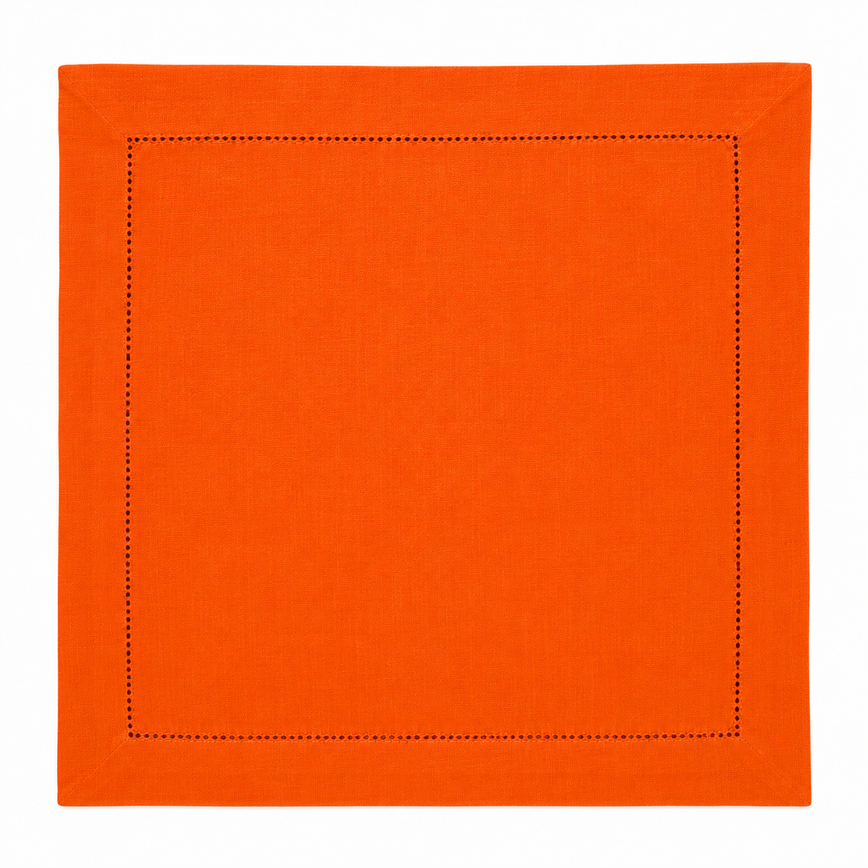 Kit 6 Guardanapos Laranja Ponto Ajour 40x40