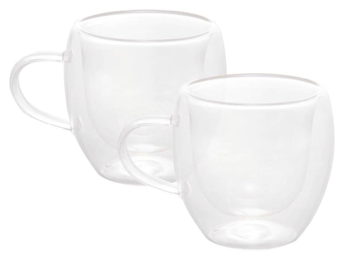 Conjunto 2 Xícaras de Café Parede Dupla de Vidro Borossilicato Modern 80ml