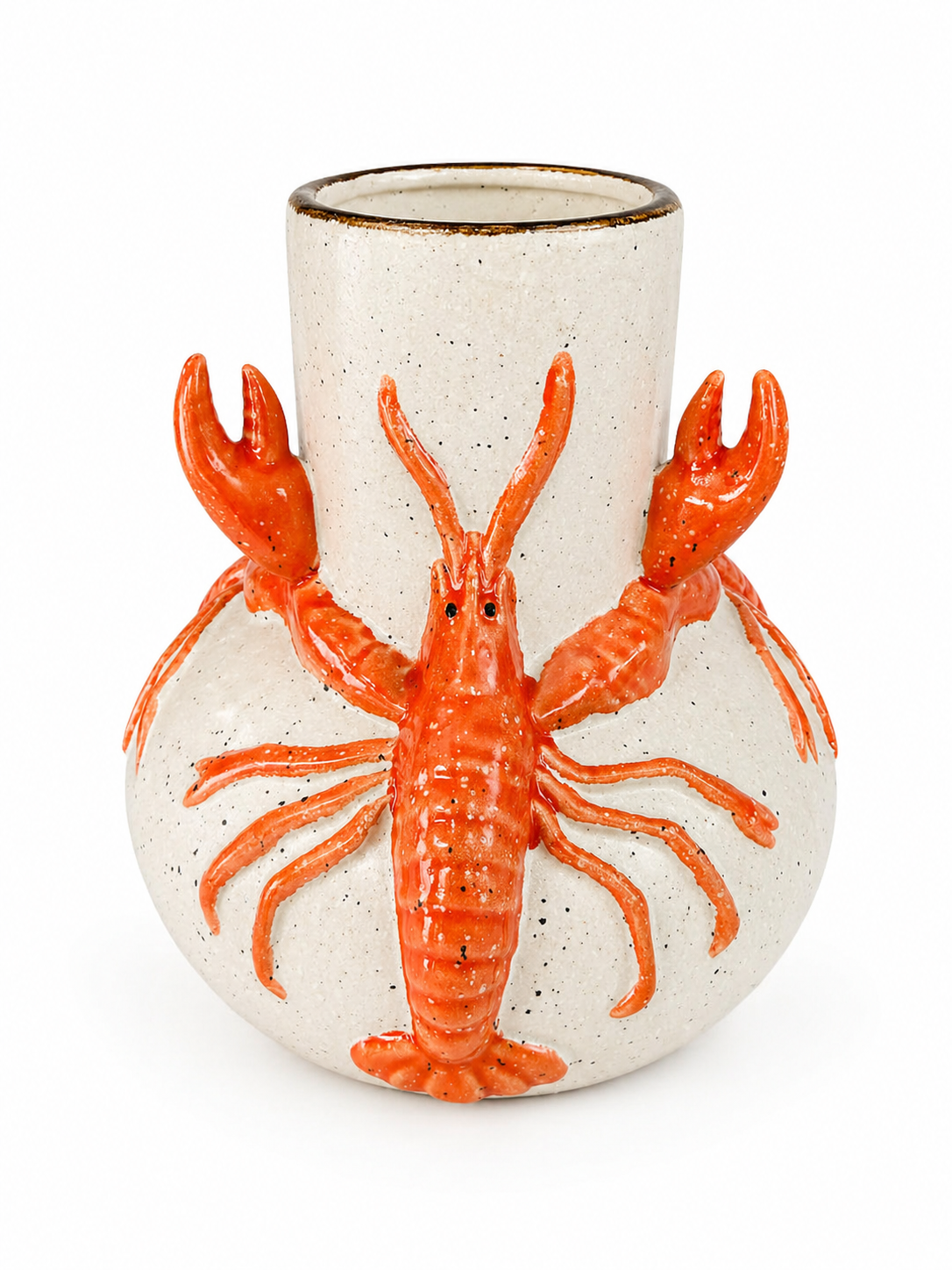 Vaso decorativo com lagosta em relevo – peça exclusiva e sofisticada