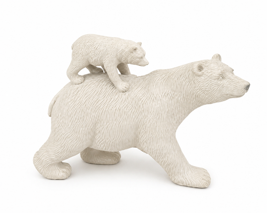 Escultura ursos mãe e filho Em Poliresina Mart 22x20x9cm