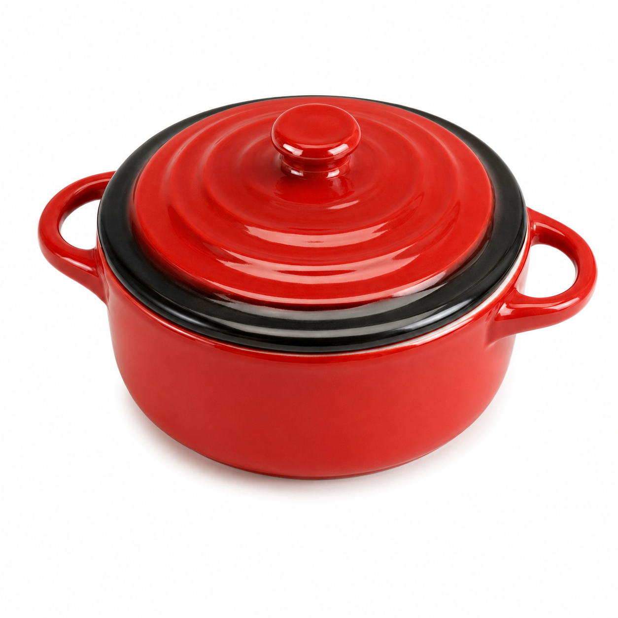 Mini Caçarola Decorativa Vermelha com Tampa – Cerâmica